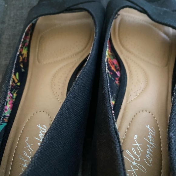 Dexflex Comfort Black Fabric Open Toe Casual Summer Vacation Shoe-Sz-9.5W - Picture 7 of 15